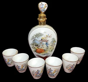 ENSEMBLE DE LIQUEUR ET DE VERRES. PORCELAINE ÉMAILLÉE. FRANCE (?). VERS 1930 - Picture 1 of 1