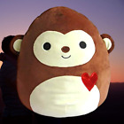 Peluche cadeau Saint-Valentin douce Squishmallow "Momo le singe" 16 pouces animal en peluche
