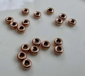 20 piezas - Cuentas espaciadoras redondeadas de 3 mm tamaño de agujero de 1 mm relleno de oro rosa 14K (P6467) - Imagen 1 de 7