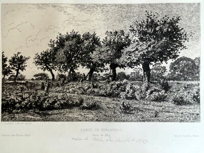 Bernier Gravure Eau Forte Etching Paysage Breton Bretagne Lande De Kerlagadic - Photo 1/4