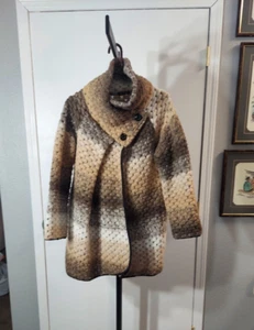 Women's Beautiful Italian Wool Blend Sweater Jacket, Size M / L - Picture 1 of 15