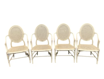 MCGUIRE Set of Four Louis XVl Caned Armchair with caned back and seating SET A Foto 1 de 4