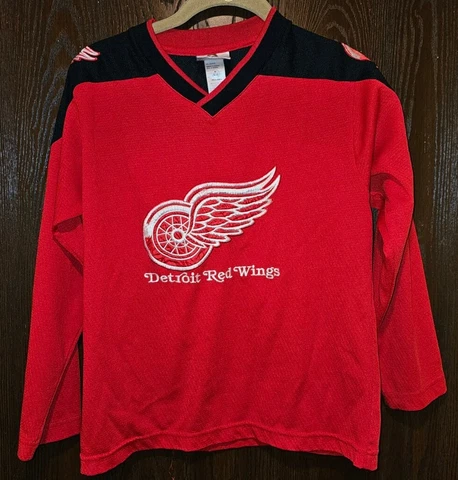 Vtg Red Brett Hull Detroit Red Wings #17  Hockey Jersey Youth Medium 10-12 Cover