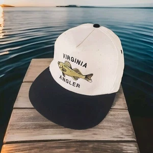 baseball cap men hats fishing off white speckled canvas with black bill Virginia - Picture 1 of 6