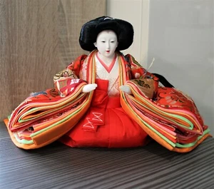 Traditional Japanese Hina Doll The Court Lady Girl Boy Handmade Painted Figure - Picture 1 of 4