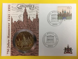 Numisbrief mit Medaille 750 Jahre Hannover 1241-1991  (NU21 - Picture 1 of 1