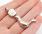925 Sterling Silver - Vintage Shiva Eye Seal Playing With Ball Pendant - PT5780