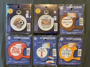 NMI Stitch N Frame counted cross stitch kits & Janlynn lot of 6 - Picture 1 of 8