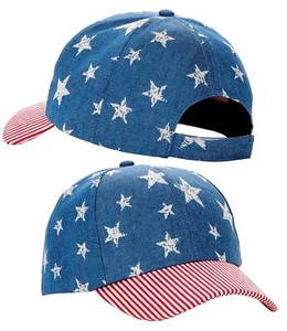 No Boundaries Women's Distressed Stars & Stripes Baseball Hat - Picture 1 of 3