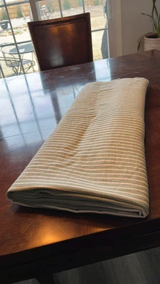 Tela de tapicería a rayas verde y crema 59" de ancho por 5 yardas Foto 1 de 4