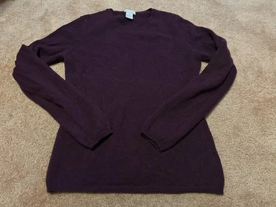 Tweeds 100% 2-ply Cashmere Purple Scoop neck Sweater Size Medium ( REPAIRED) - Image 1 of 4