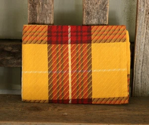 Kitchen Towel Mustard Autumn Plaid Dishtowel TAG Fall Summer Decor - Picture 1 of 2