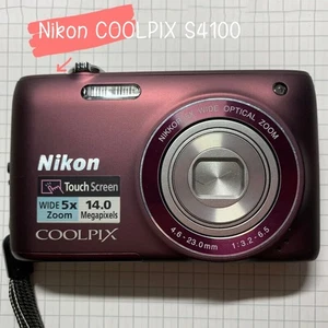 Lente zoom óptico Nikon COOLPIX S4100 púrpura 14 MP 5X para cámara digital - Imagen 1 de 6