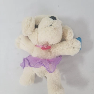 Barbie Great Puppy Adventure 2015 Pequeño Perro de Peluche Púrpura Tutú Crema Marfil Nuevo con Etiquetas Foto 1 de 4