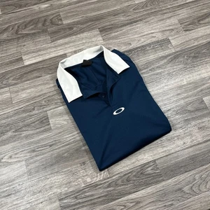 OAKLEY Regular Fit Collared Short Sleeve Dark Blue Polo Shirt Men's Size Medium - Picture 1 of 7