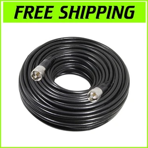 100 ft Low Loss RG8X Coax Cable - Waterproof UHF Connectors for Antenna Setup - Picture 1 of 8