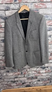 Burberry London 100% Lammwolle Schwarz Weiß Fischgrät Jacke Blazer Gr. UK 40 - Bild 1 von 15