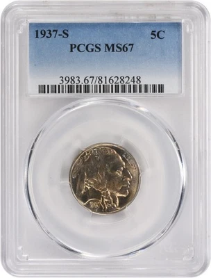 1937-S Buffalo Nickel MS67 PCGS - Image 1 of 4