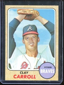 1968 Topps Baseball # 412 Clay Carroll (NM-MT) Near Mint to Mint - Picture 1 of 2