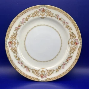Plato de ensalada Narumi Japón NAR24 oro verde floral 7 3/8 pulgadas repuesto difícil de encontrar de colección - Imagen 1 de 7