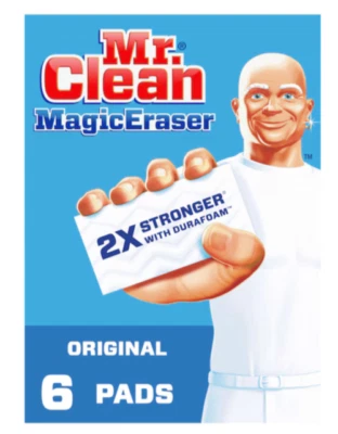 6-Pack Mr. Clean Magic Eraser 2X Stronger Durafoam Sponge Scrubber Cleaning