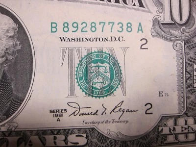 1981A $10 FRN #B89287738A - Image 1 of 4