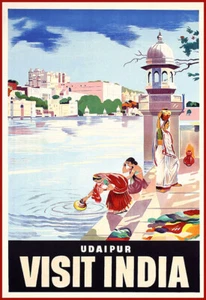 Kunst Poster Visit India Udaipur Reisedruck - Bild 1 von 1