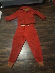 Vintage Woolrich Men’s Wool Hunting Red Plaid Coat & Pants Set Size 38 - Picture 1 of 17