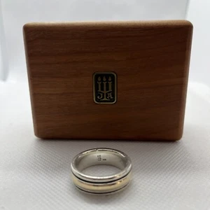 James Avery Sterling Silver & 14K Gold SIMPLICITY WEDDING BAND RING - Size 10.25 - Picture 1 of 9