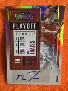 MATT THAISS 2020 CONTENDERS BASEBALL PLAYOFF TICKET #140 /18 RC AUTO ANGELS - Picture 1 of 2