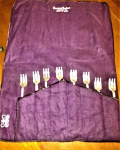 8er Set Damast Rose Sterlingsilber Cocktailgabeln mit anlaufgeschütztem Rollbeutel - Bild 1 von 8