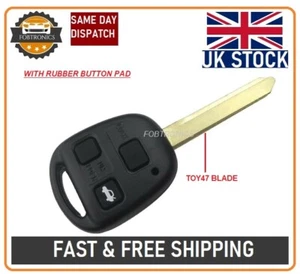 FUNDA LLAVERO 3 BOTONES PARA TOYOTA AVENSIS YARIS CARINA COROLLA TOY47 HOJA + LOGOTIPO - Imagen 1 de 3