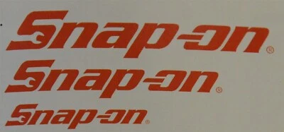 Snap-on Tools 1990's Truck Tool Box Racecar Decals Die Cut Logo Set of 6 Red NOS - Image 1 of 4