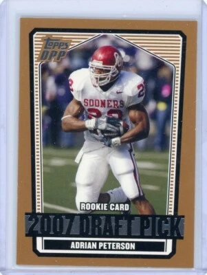 ADRIAN PETERSON ROOKIE CARD 2007 Topps Draft Picks Football RC SOONERS VIKINGS - Image 1 of 2