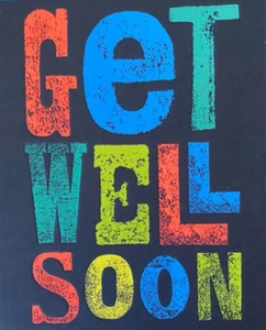"Get Well Soon" Colourful Type Get Well Card by Simson Cards - Picture 1 of 5