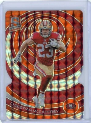 2023 Panini Spectra Football Neon-Orange Die-Cut #85 Christian McCaffery #09/15 - Image 1 of 2