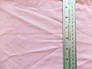 MEDIUM PINK  & WHITE GINGHAM CHECKS POLYESTER  COTTON FABRIC 30X44 INCHES - Picture 1 of 1