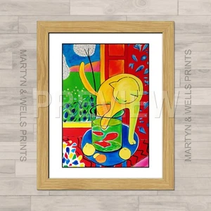 Henri Matisse framed print: Cat with Red Fish. 400x325mm. Textured canvas paper. - Picture 1 of 4
