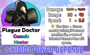 Roblox - Skibidi Tower Defense " Plague Doctor " Cosmic Master Trait