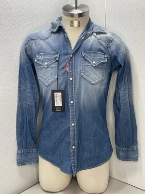 Dsquared2 Men's Shirt Medium Wash Classic Western Size 42/US 32 Blue - Image 1 of 4