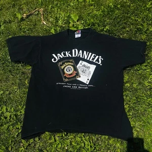 2001 Jack Daniels Black Graphic Tee Sz L Y2K VTG Streetwear - Picture 1 of 6