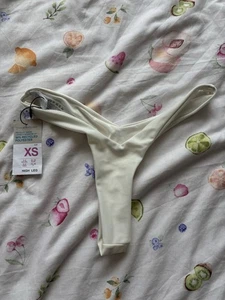 White Thong High Rise Bikini Bottoms Primark Size XS - Picture 1 of 2