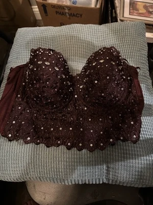Bralette de fiesta Windsor talla grande morado deslumbrado para mujer Foto 1 de 3