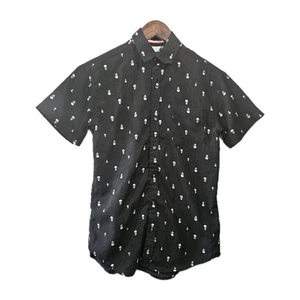 Sueded Geometrix Drill Clothing Skulls Black Sz Small Mens Casual Short Sleeve - Picture 1 of 13