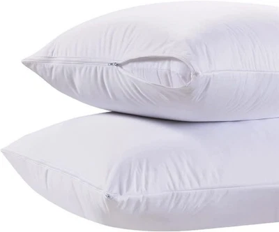 Pack de 2 fundas de almohada King clásicas blancas con cremallera - 20 x 36 ultra suaves, acogedoras... Foto 1 de 4