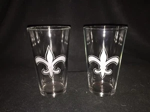 New Orleans Saints Hand Etched (with a Dremel) Pint Glasses! - Picture 1 of 1