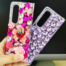 For Samusung Galaxy Z Fold 4 5G Phone Cases Girly Bling Sparkly Women Hard Cover