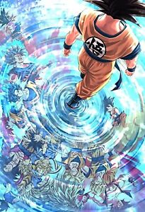 Goku Reflections Framed Anime Poster Exclusive Art Dragon Ball Super DBZ NEW USA
