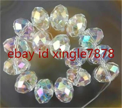70 piezas 8x10 mm transparente multicolor cristal facetado gemas cuentas sueltas AAA Foto 1 de 4