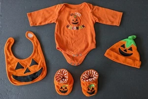 5 Pc's Infant Size: 0-3 Months My First Halloween Costume Outfit w/ Booties, Hat - Picture 1 of 19